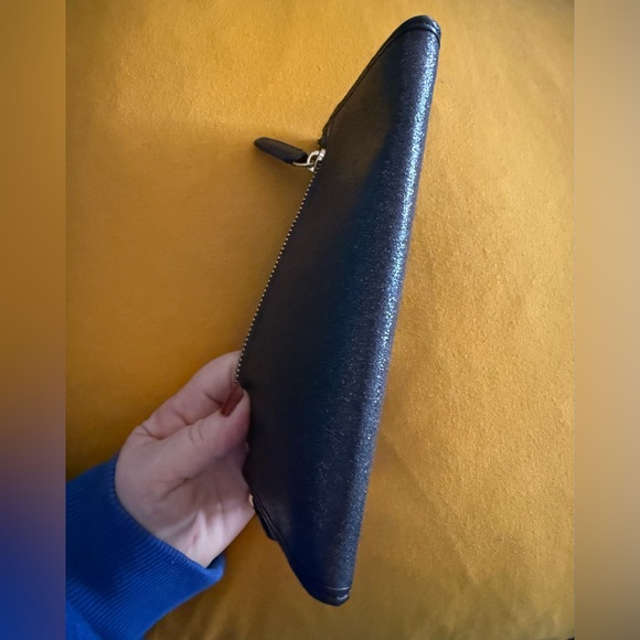 Coach Glitter Sparkle Wristlet Wallet Black - Picture 7 of 13